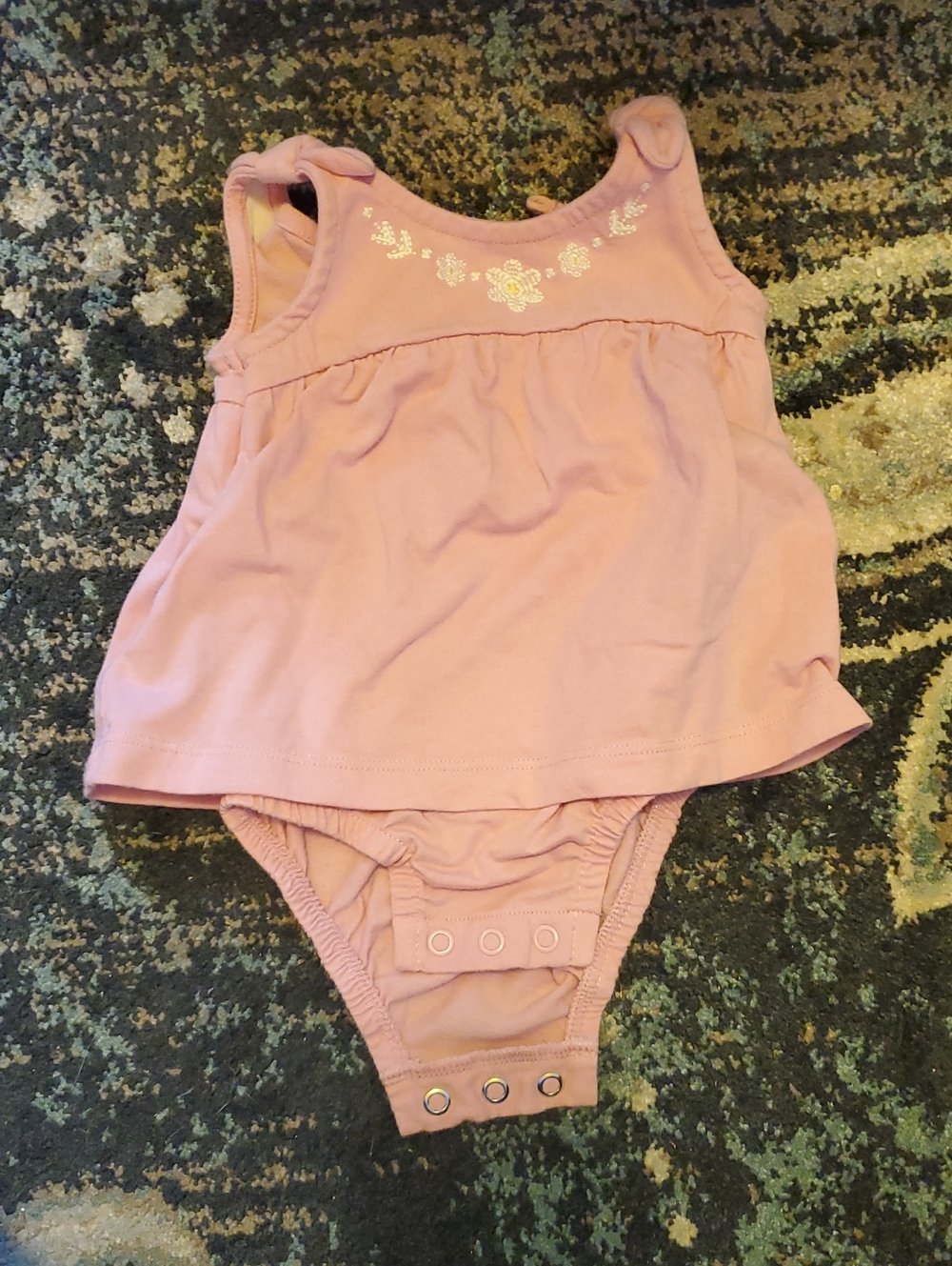 Carter's Light Pink Floral Trim Baby One-Piece Bodysuit
